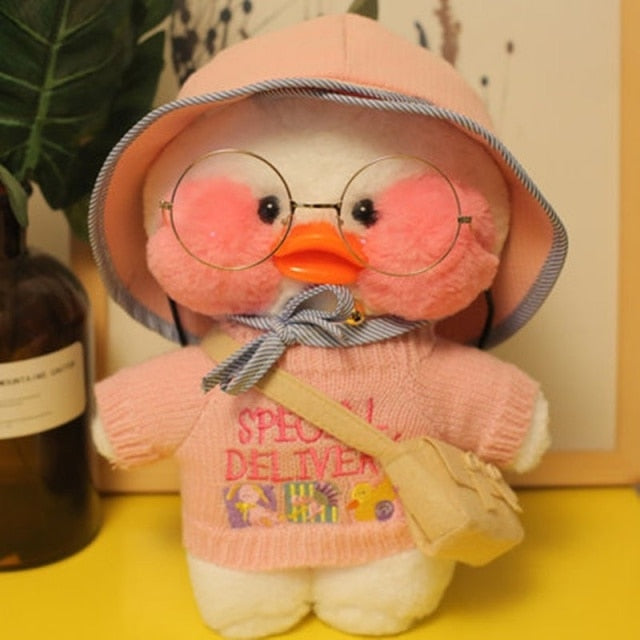 Kawaii Cartoon Lalafanfan 30CM Cafe Duck Plush Toy Cute Cartoon Girl Soft Duck Doll for Kids and Children Cute kawaii cartoon girl doll hozanas4life 43