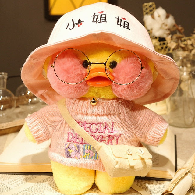 Kawaii Cartoon Lalafanfan 30CM Cafe Duck Plush Toy Cute Cartoon Girl Soft Duck Doll for Kids and Children Cute kawaii cartoon girl doll hozanas4life SCL001-xiaojiejie-y