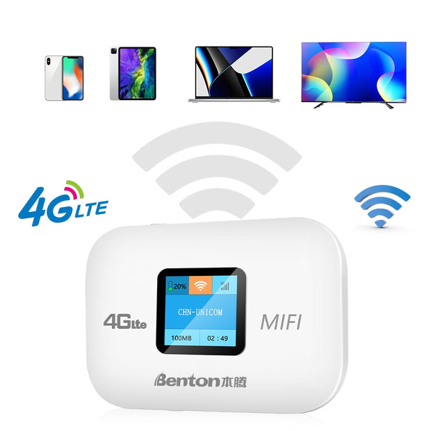 Benton Unlock 4G Lte Router Wireless Wifi Portable Modem Mini Outdoor Hotspot Pocket Mifi 150mbps Sim Card Slot Repeater 3000mah 0 DailyAlertDeals   