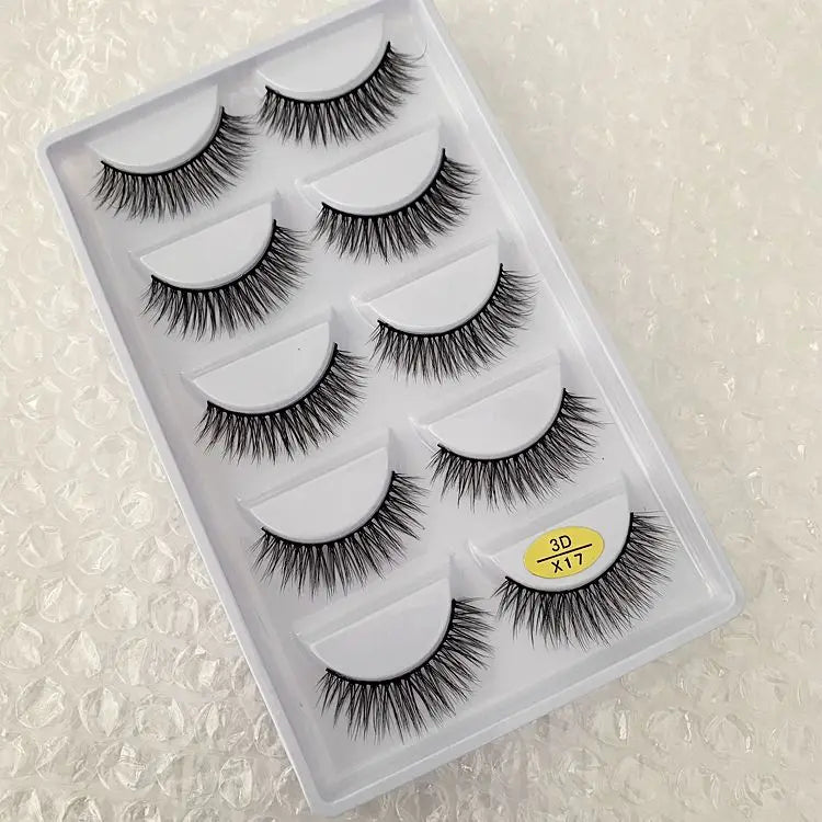 5/10/20/30/50 Boxes 5 Pairs Natural 3D Mink False Eyelashes Makeup Fake Eye Lashes Faux Cils Make Up Beauty Wholesale Lashes H13  DailyAlertDeals 3D-X17 10 Boxes 