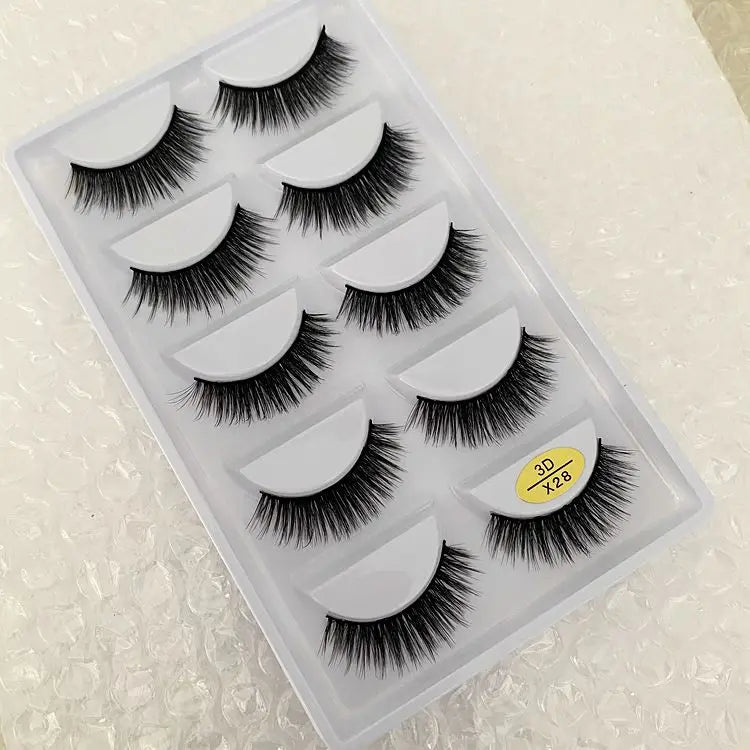 5/10/20/30/50 Boxes 5 Pairs Natural 3D Mink False Eyelashes Makeup Fake Eye Lashes Faux Cils Make Up Beauty Wholesale Lashes H13  DailyAlertDeals 3D-X28 10 Boxes 