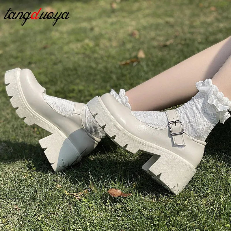 Women heels Shoes mary janes Pumps platform Lolita shoes on heels Women&#39;s Japanese Style Vintage Girls High Heel shoes for women  DailyAlertDeals   