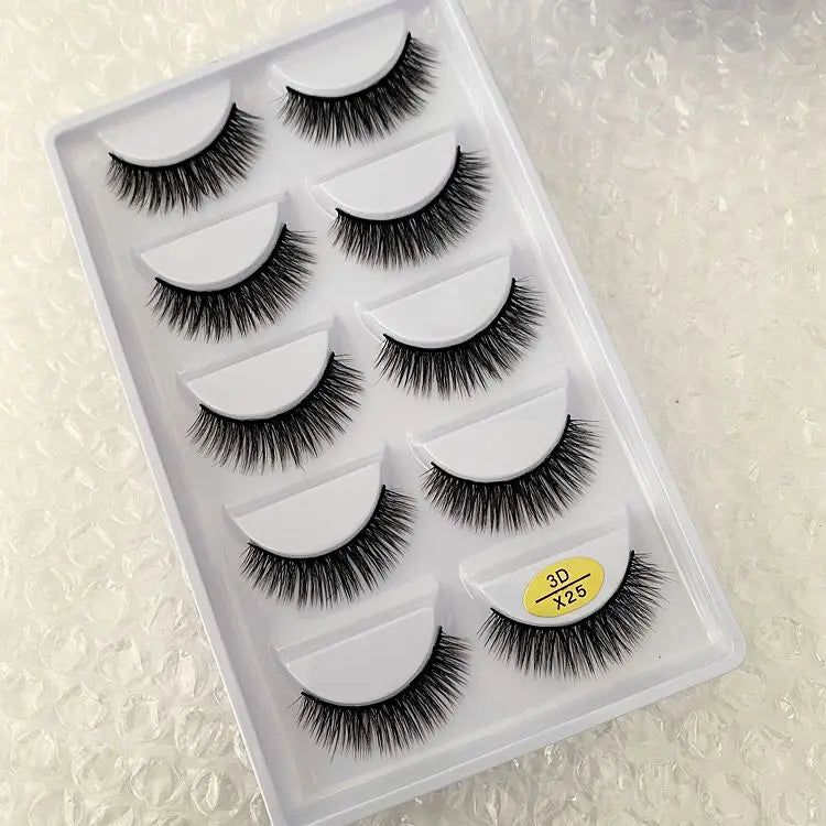 5/10/20/30/50 Boxes 5 Pairs Natural 3D Mink False Eyelashes Makeup Fake Eye Lashes Faux Cils Make Up Beauty Wholesale Lashes H13  DailyAlertDeals 3D-X25 10 Boxes 