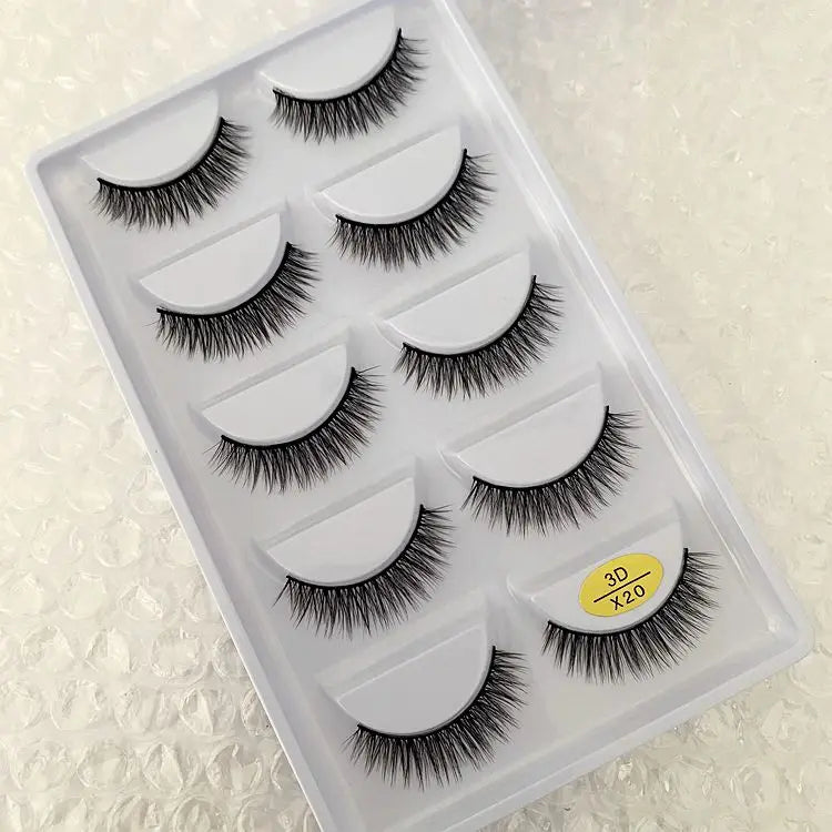 5/10/20/30/50 Boxes 5 Pairs Natural 3D Mink False Eyelashes Makeup Fake Eye Lashes Faux Cils Make Up Beauty Wholesale Lashes H13  DailyAlertDeals 3D-X20 5 Boxes 