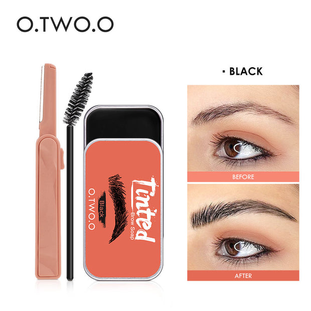 O.TWO.O Eyebrow Gel Wax Brow Soap 4 Color Tint Eyebrow Enhancer Natural Makeup Soap Brow Sculpt Lift Make-up for Women 0 DailyAlertDeals Black China 