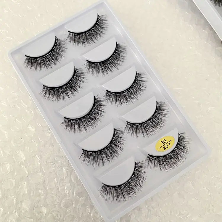 5/10/20/30/50 Boxes 5 Pairs Natural 3D Mink False Eyelashes Makeup Fake Eye Lashes Faux Cils Make Up Beauty Wholesale Lashes H13  DailyAlertDeals 3D-X07 10 Boxes 