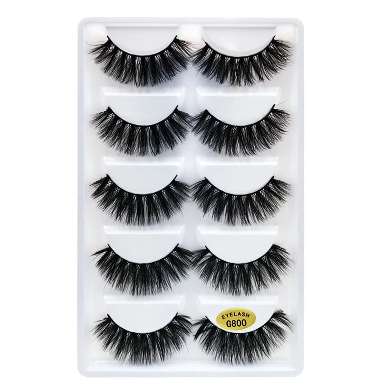 5/10/20/30/50 Boxes 5 Pairs Natural 3D Mink False Eyelashes Makeup Fake Eye Lashes Faux Cils Make Up Beauty Wholesale Lashes H13  DailyAlertDeals G800 10 Boxes 