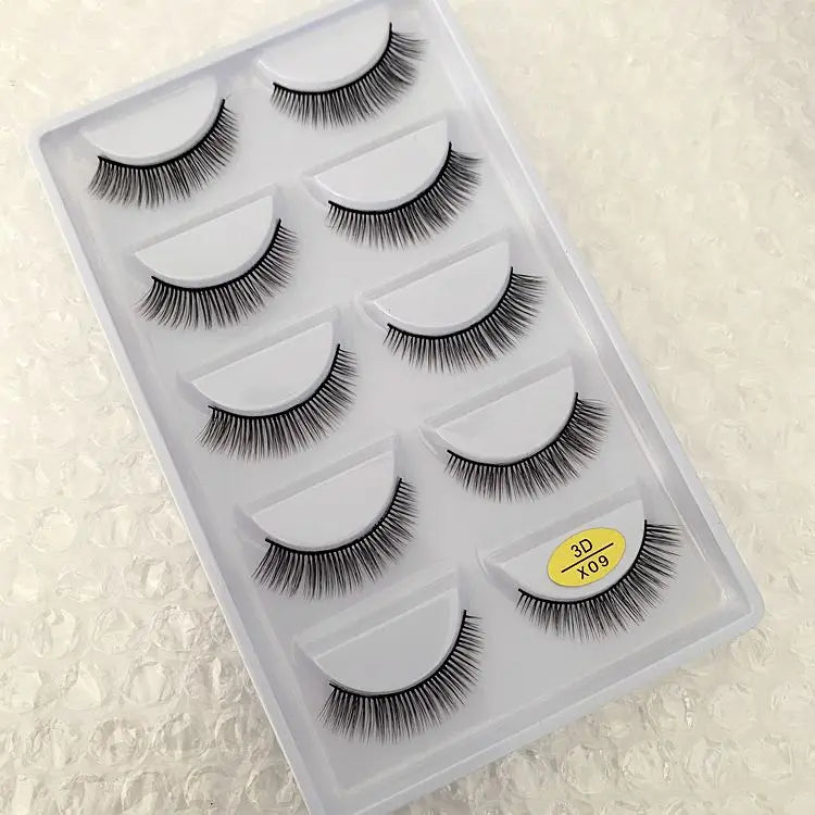 5/10/20/30/50 Boxes 5 Pairs Natural 3D Mink False Eyelashes Makeup Fake Eye Lashes Faux Cils Make Up Beauty Wholesale Lashes H13  DailyAlertDeals 3D-X09 5 Boxes 