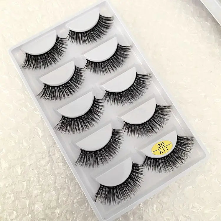 5/10/20/30/50 Boxes 5 Pairs Natural 3D Mink False Eyelashes Makeup Fake Eye Lashes Faux Cils Make Up Beauty Wholesale Lashes H13  DailyAlertDeals 3D-X11 10 Boxes 