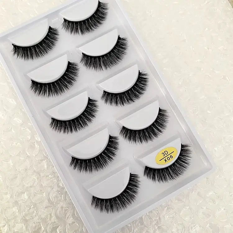 5/10/20/30/50 Boxes 5 Pairs Natural 3D Mink False Eyelashes Makeup Fake Eye Lashes Faux Cils Make Up Beauty Wholesale Lashes H13  DailyAlertDeals 3D-X06 10 Boxes 