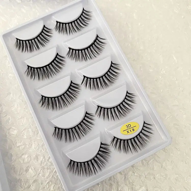 5/10/20/30/50 Boxes 5 Pairs Natural 3D Mink False Eyelashes Makeup Fake Eye Lashes Faux Cils Make Up Beauty Wholesale Lashes H13  DailyAlertDeals 3D-X19 10 Boxes 