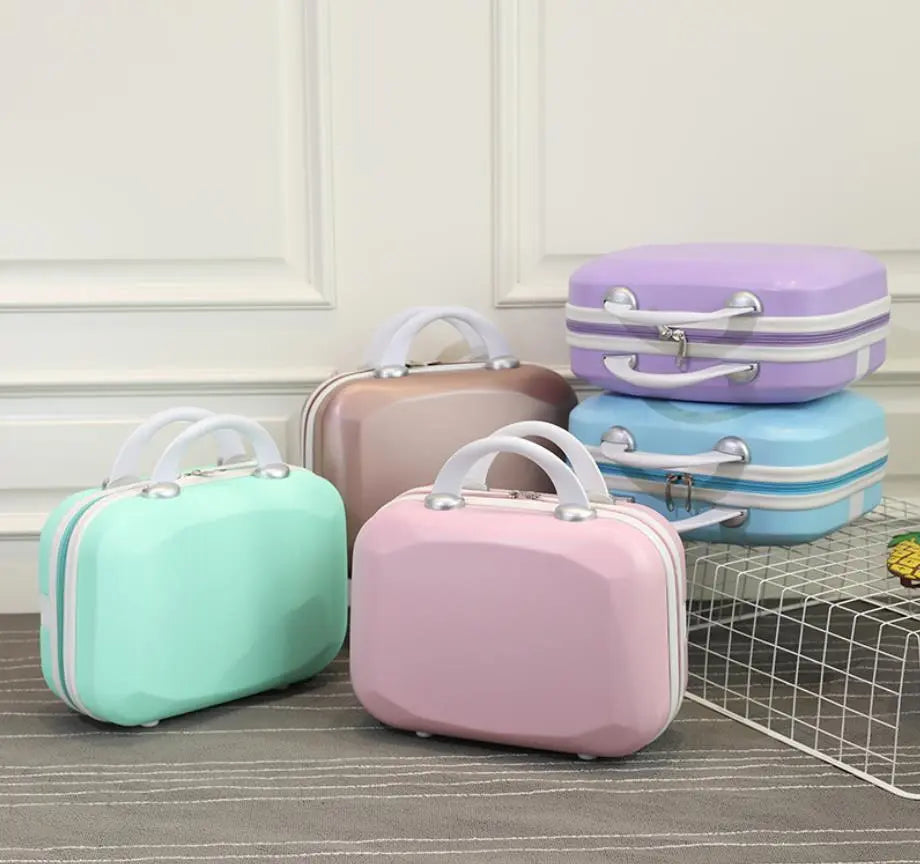 2023 NEW 13 Inch Mini Suitcase Diamond Cute Cosmetic Case Pink Small  Zipper Tide Storage Box  DailyAlertDeals   