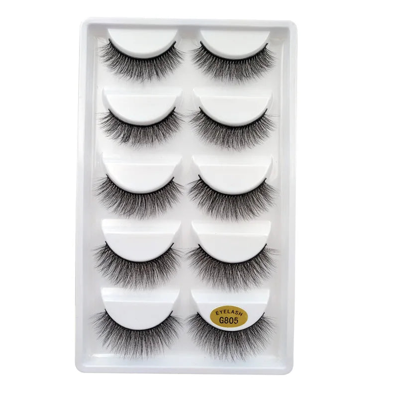 5/10/20/30/50 Boxes 5 Pairs Natural 3D Mink False Eyelashes Makeup Fake Eye Lashes Faux Cils Make Up Beauty Wholesale Lashes H13  DailyAlertDeals G805 10 Boxes 