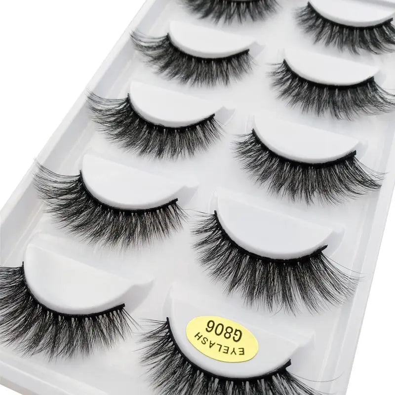 5/10/20/30/50 Boxes 5 Pairs Natural 3D Mink False Eyelashes Makeup Fake Eye Lashes Faux Cils Make Up Beauty Wholesale Lashes H13  DailyAlertDeals G806 5 Boxes 