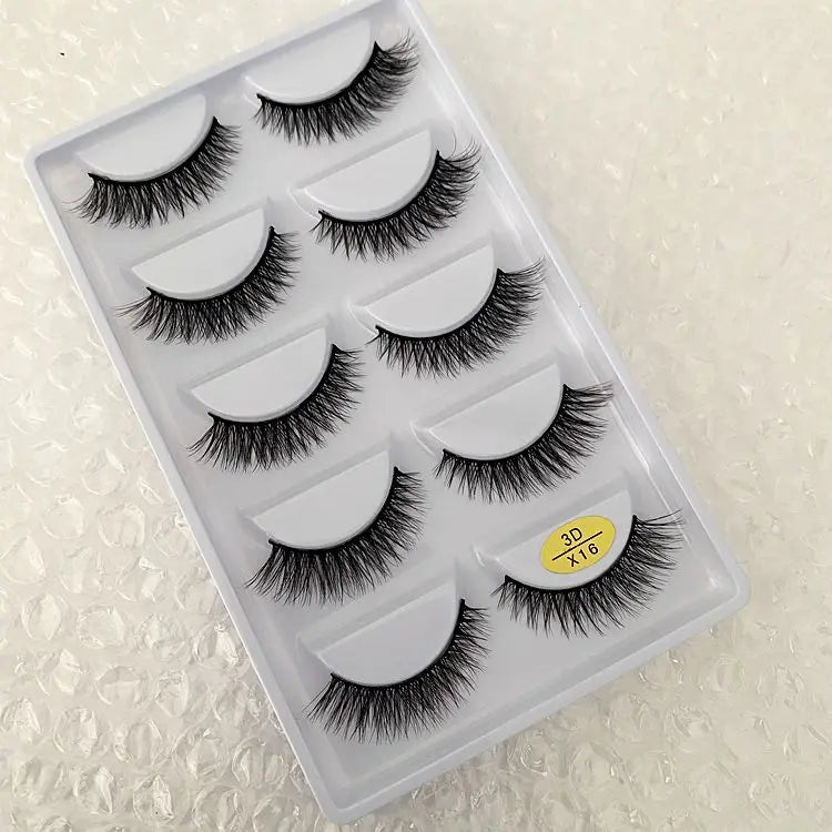 5/10/20/30/50 Boxes 5 Pairs Natural 3D Mink False Eyelashes Makeup Fake Eye Lashes Faux Cils Make Up Beauty Wholesale Lashes H13  DailyAlertDeals 3D-X16 10 Boxes 