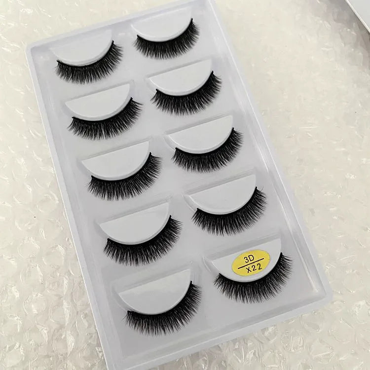 5/10/20/30/50 Boxes 5 Pairs Natural 3D Mink False Eyelashes Makeup Fake Eye Lashes Faux Cils Make Up Beauty Wholesale Lashes H13  DailyAlertDeals 3D-X22 10 Boxes 