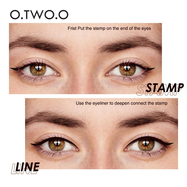 O.TWO.O Eyeliner Stamp Black Liquid Eyeliner Pen Waterproof Fast Dry Double-ended Eye Liner Pencil Make-up for Women Cosmetics 0 DailyAlertDeals   