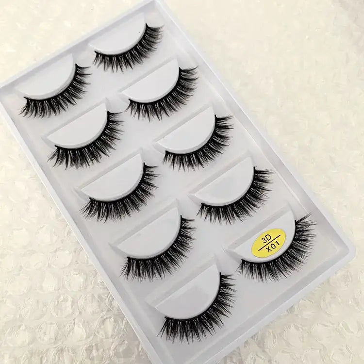 5/10/20/30/50 Boxes 5 Pairs Natural 3D Mink False Eyelashes Makeup Fake Eye Lashes Faux Cils Make Up Beauty Wholesale Lashes H13  DailyAlertDeals 3D-X01 10 Boxes 