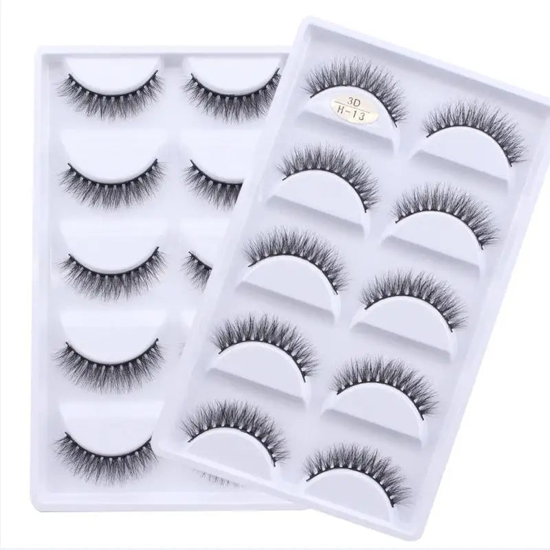 5/10/20/30/50 Boxes 5 Pairs Natural 3D Mink False Eyelashes Makeup Fake Eye Lashes Faux Cils Make Up Beauty Wholesale Lashes H13  DailyAlertDeals   