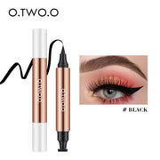 O.TWO.O Eyeliner Stamp Black Liquid Eyeliner Pen Waterproof Fast Dry Double-ended Eye Liner Pencil Make-up for Women Cosmetics 0 DailyAlertDeals Black China 