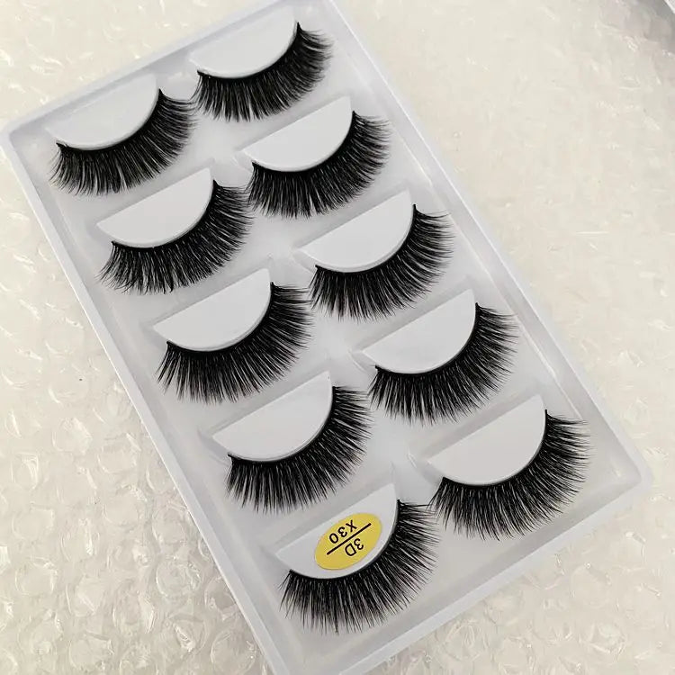 5/10/20/30/50 Boxes 5 Pairs Natural 3D Mink False Eyelashes Makeup Fake Eye Lashes Faux Cils Make Up Beauty Wholesale Lashes H13  DailyAlertDeals 3D-X30 10 Boxes 