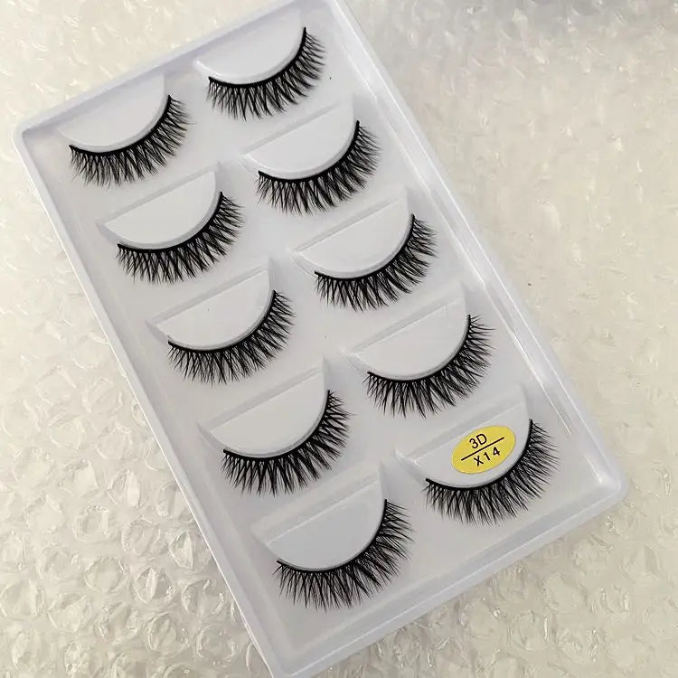 5/10/20/30/50 Boxes 5 Pairs Natural 3D Mink False Eyelashes Makeup Fake Eye Lashes Faux Cils Make Up Beauty Wholesale Lashes H13  DailyAlertDeals 3D-X14 5 Boxes 