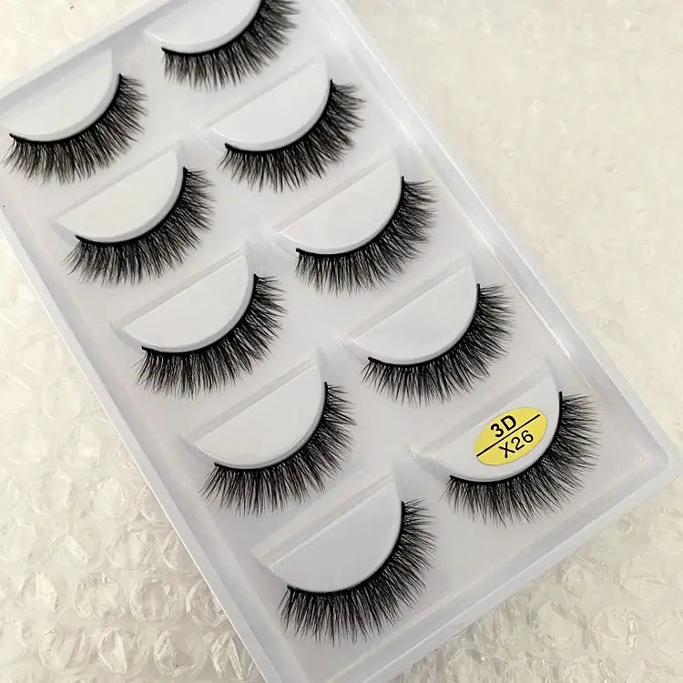 5/10/20/30/50 Boxes 5 Pairs Natural 3D Mink False Eyelashes Makeup Fake Eye Lashes Faux Cils Make Up Beauty Wholesale Lashes H13  DailyAlertDeals 3D-X26 5 Boxes 