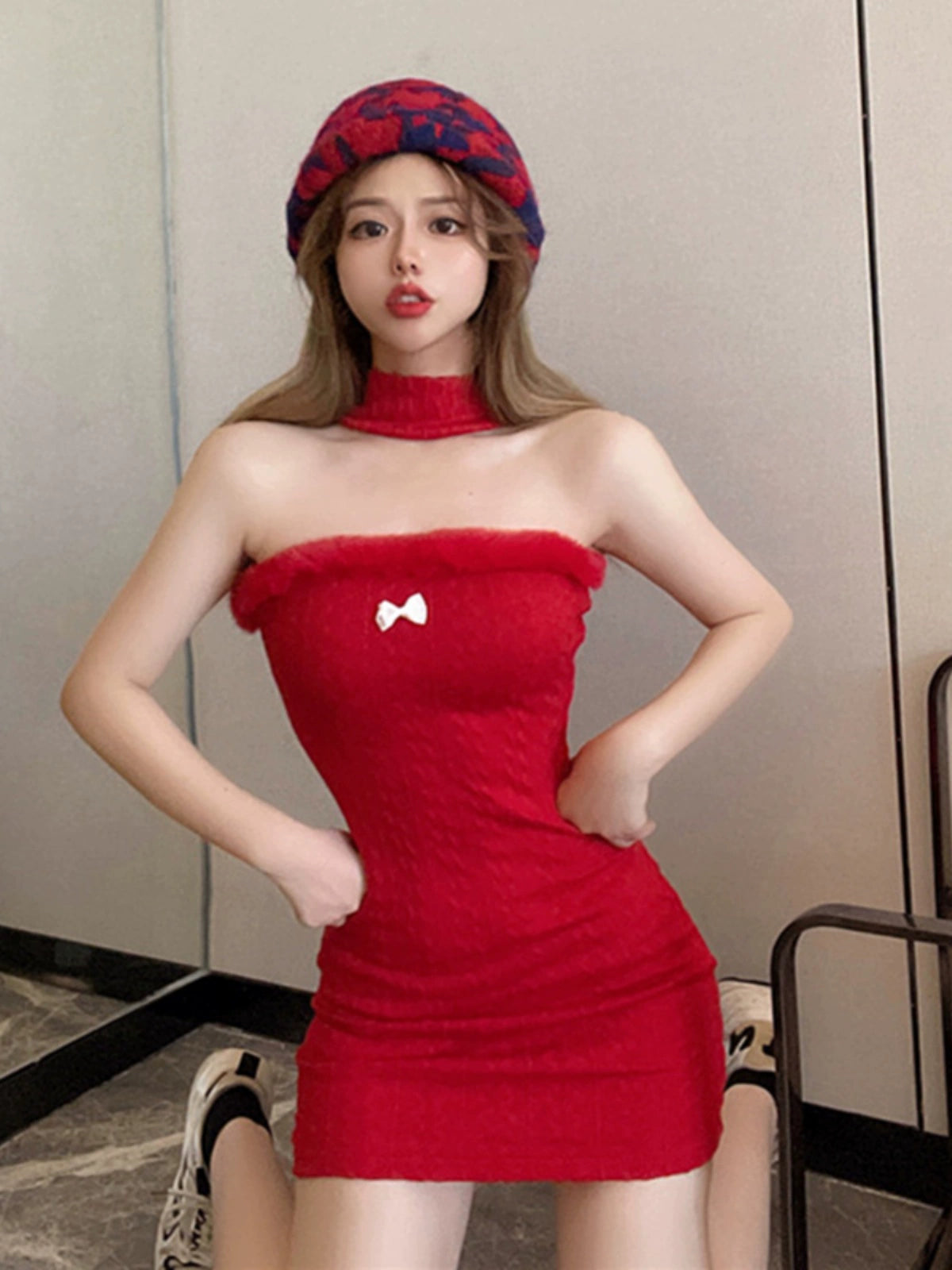 Autumn Winter Sexy Dress Nightclub Women's Tight Halterneck  DailyAlertDeals   