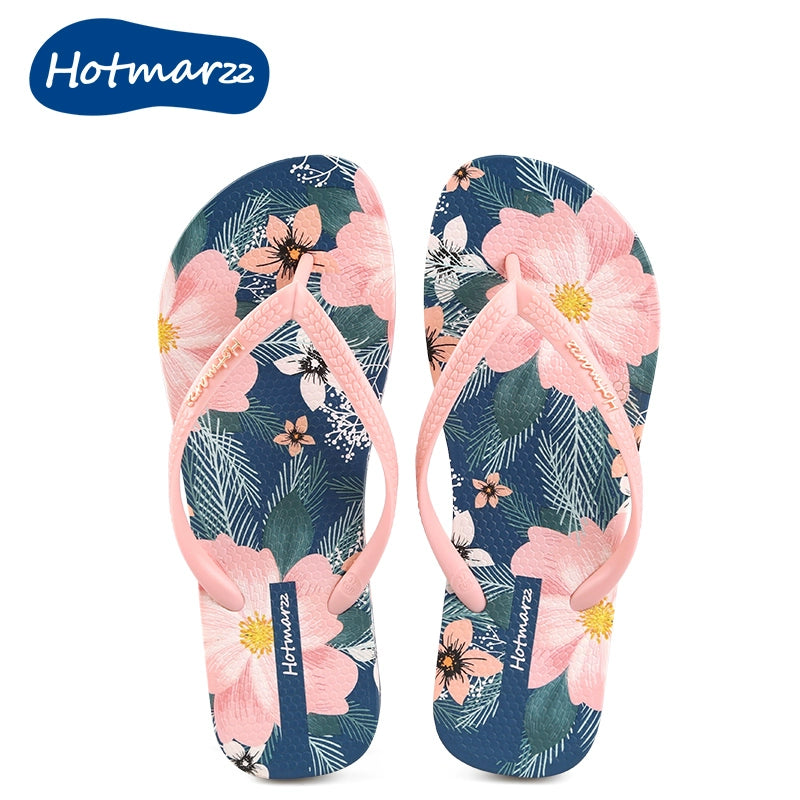 Summer Outdoor Non-Slip Bath Splint Swimming Flip-Flops  DailyAlertDeals Pink (Flowers Burning) 35 