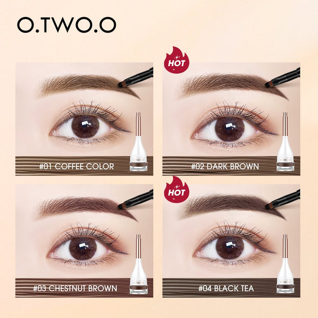 O.TWO.O Eyebrow Pomade Brow Mascara Natural Waterproof Long Lasting Creamy Texture 4 Colors Tinted Sculpted Brow Gel with Brush 0 DailyAlertDeals   