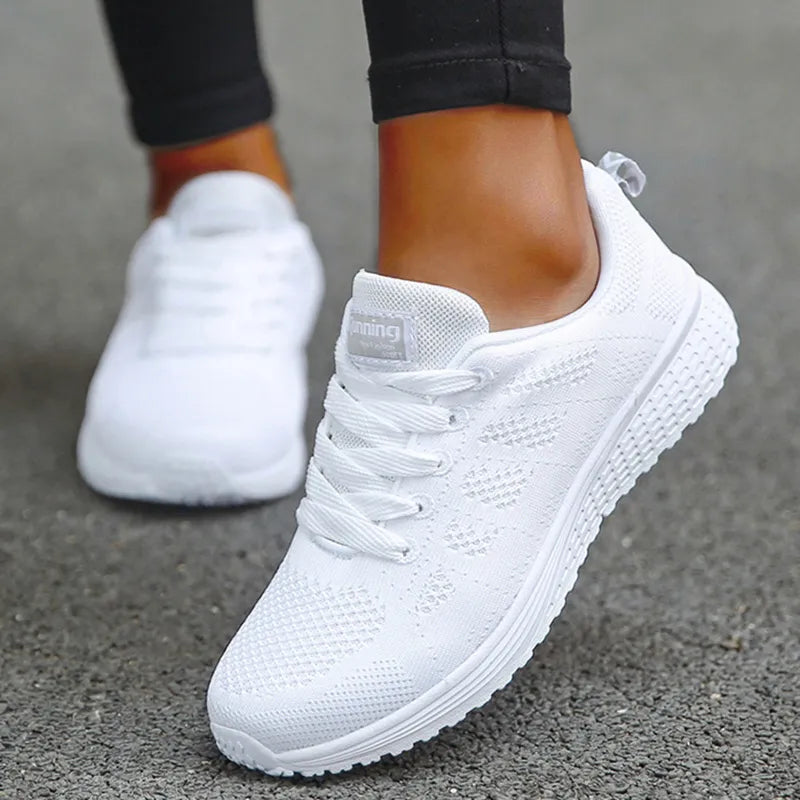 Women's Sneakers Breathable Trainers Comfortable Sneakers Women Mesh Fabric Lace Up Female Footwear Women Running Shoes  DailyAlertDeals   