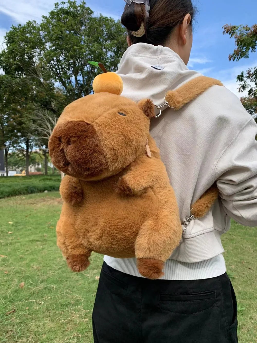 Capybara Plush Backpack Kawaii Fashion Plushie Doll Fur Bag Children's Bag Shoulder Bag Mini Knapsack Bags Gifts For Girlfriend  DailyAlertDeals   