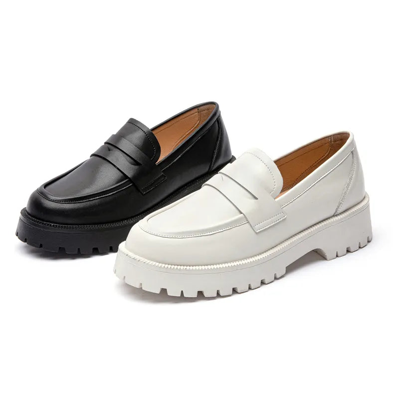 AIYUQI Spring Shoes Female British Style Thick-soled College Style Casual Loafers Genuine Leather Fashion Shoes Girls WHSLE MTO  DailyAlertDeals   