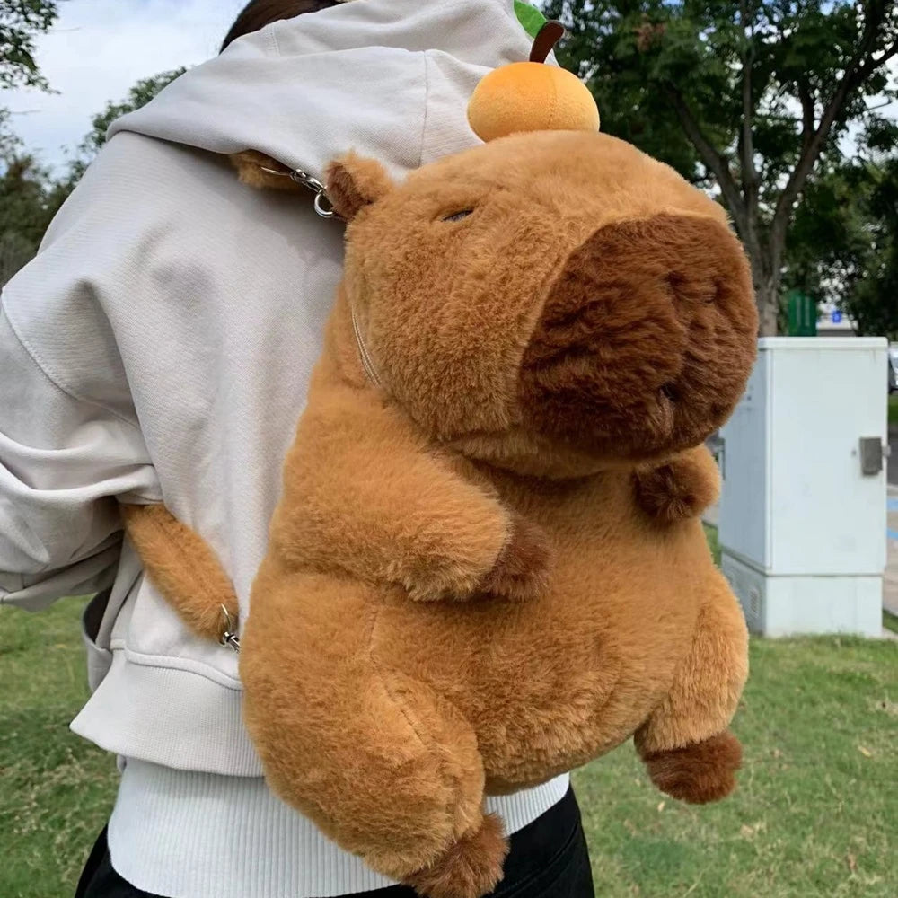 Capybara Plush Backpack Kawaii Fashion Plushie Doll Fur Bag Children's Bag Shoulder Bag Mini Knapsack Bags Gifts For Girlfriend  DailyAlertDeals   