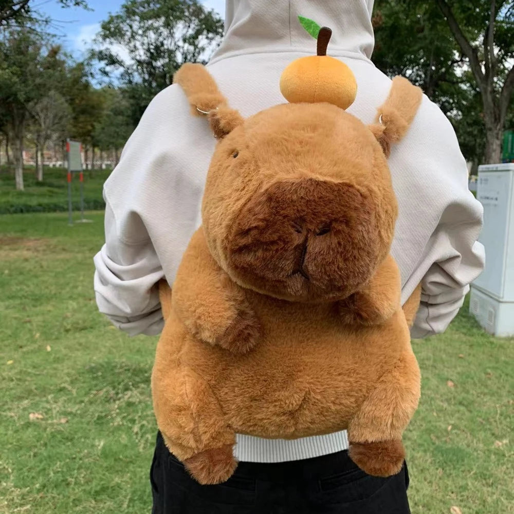 Capybara Plush Backpack Kawaii Fashion Plushie Doll Fur Bag Children's Bag Shoulder Bag Mini Knapsack Bags Gifts For Girlfriend  DailyAlertDeals   