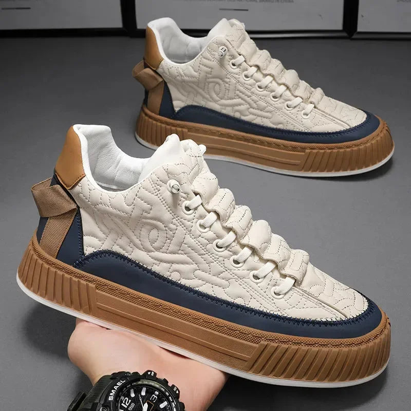 Beige Men's Chunky Sneakers Casual Men Shoes Fashion Light Non-slip Luxury Black Brown Brand Shoes For Men  DailyAlertDeals   