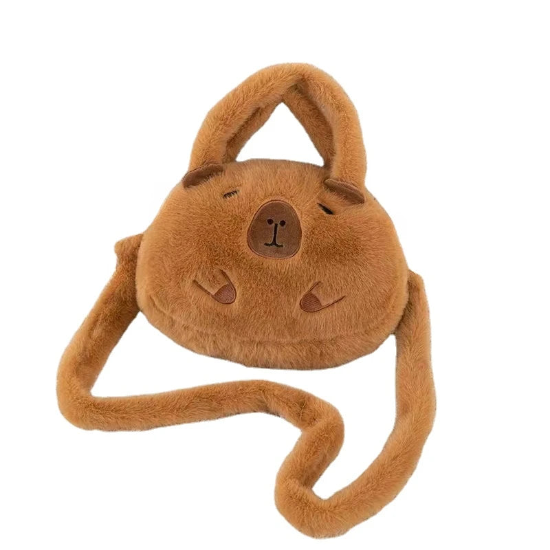 Capybara Plush Backpack Kawaii Fashion Plushie Doll Fur Bag Children's Bag Shoulder Bag Mini Knapsack Bags Gifts For Girlfriend  DailyAlertDeals   