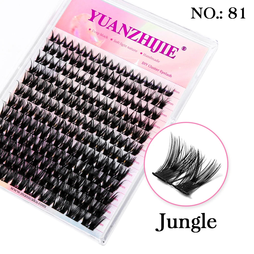 YUANZHIJIE 144pcs/case 100% Handmade DIY Lashes Extension 8-16mm Mix Length Eyelashes  Segmented Eyelashes Bundle Lash  DailyAlertDeals 81 D 0.07mm | MIX | CHINA