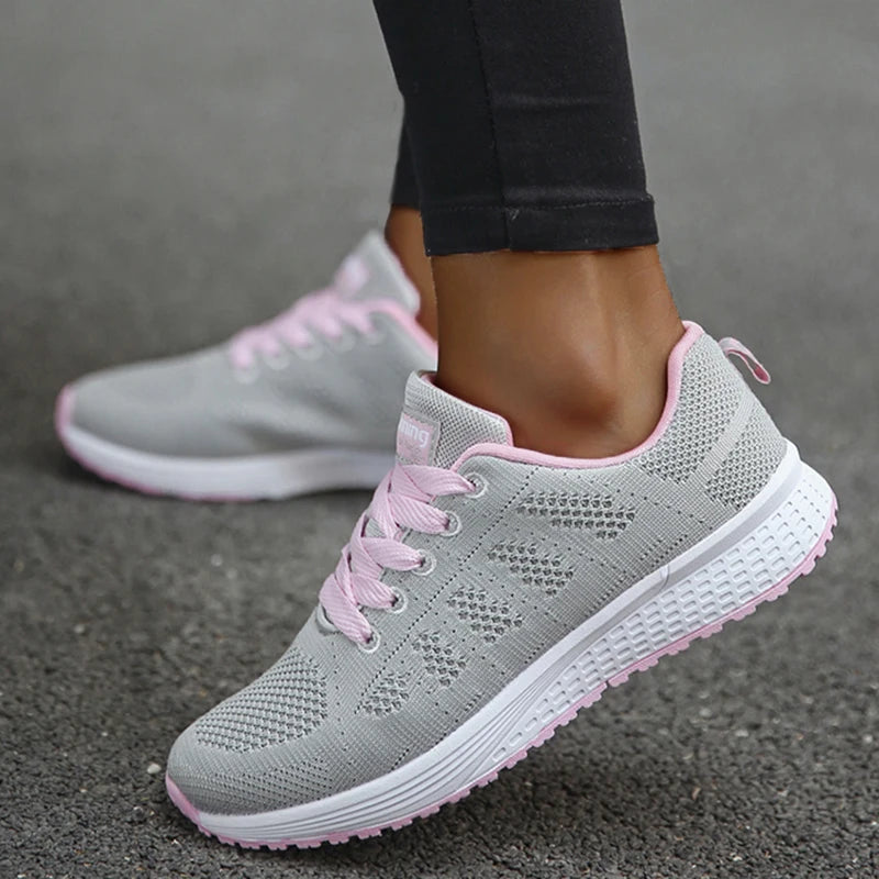 Women's Sneakers Breathable Trainers Comfortable Sneakers Women Mesh Fabric Lace Up Female Footwear Women Running Shoes  DailyAlertDeals   