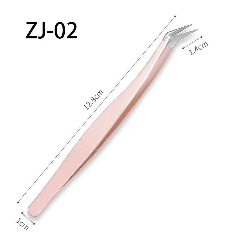 1 Pcs Eyelash Extension Tweezers Stainless Steel 3D Accurate Clip Eyelashes Tweezers Lash Extensions Supplies Set Tool  DailyAlertDeals ZJ-02  