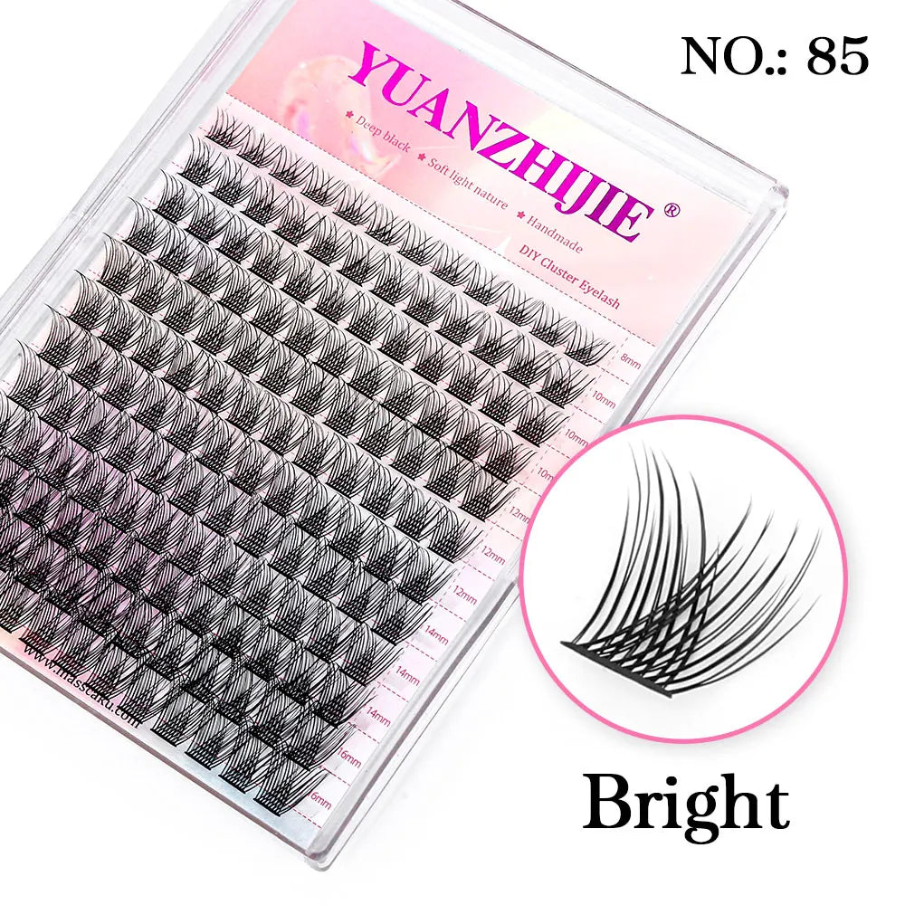 YUANZHIJIE 144pcs/case 100% Handmade DIY Lashes Extension 8-16mm Mix Length Eyelashes  Segmented Eyelashes Bundle Lash  DailyAlertDeals 85 D 0.07mm | MIX | CHINA