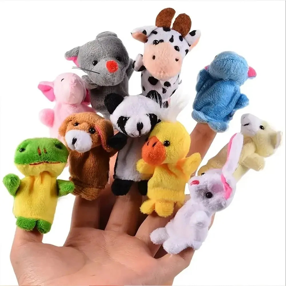 10 Pcs Cartoon Hand Doll Finger Puppet Baby Children Story Early Education Soothing Doll Plush Toy  DailyAlertDeals   