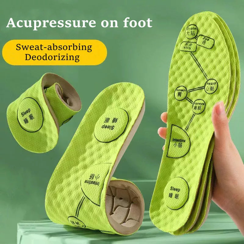 Acupressure on Foot Insoles For Shoes Breathable Deodorant Sport Insoles for Medical Man Women Comfortable Running Shoe Sole  DailyAlertDeals   