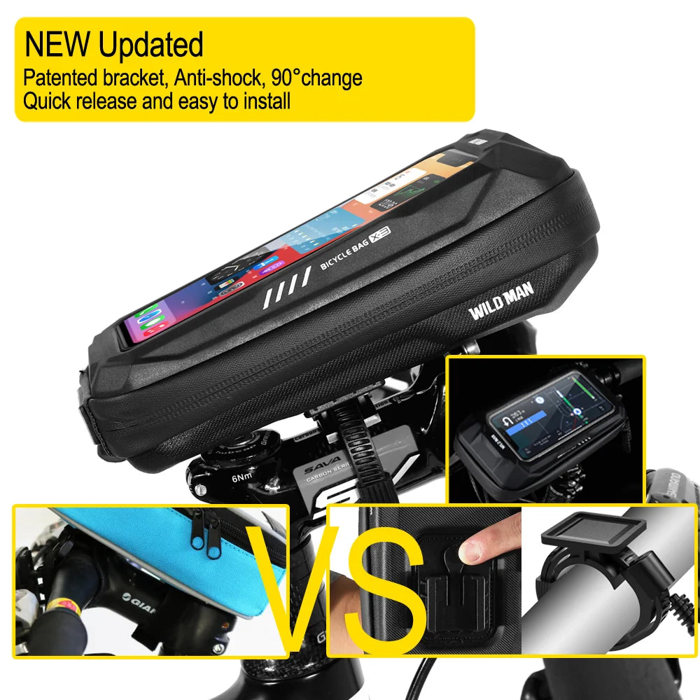 New Bike Phone Holder Bag Case Waterproof Cycling Bike Mount 6.9in Mobile Phone Stand Bag Handlebar MTB Bicycle Accessories  DailyAlertDeals   