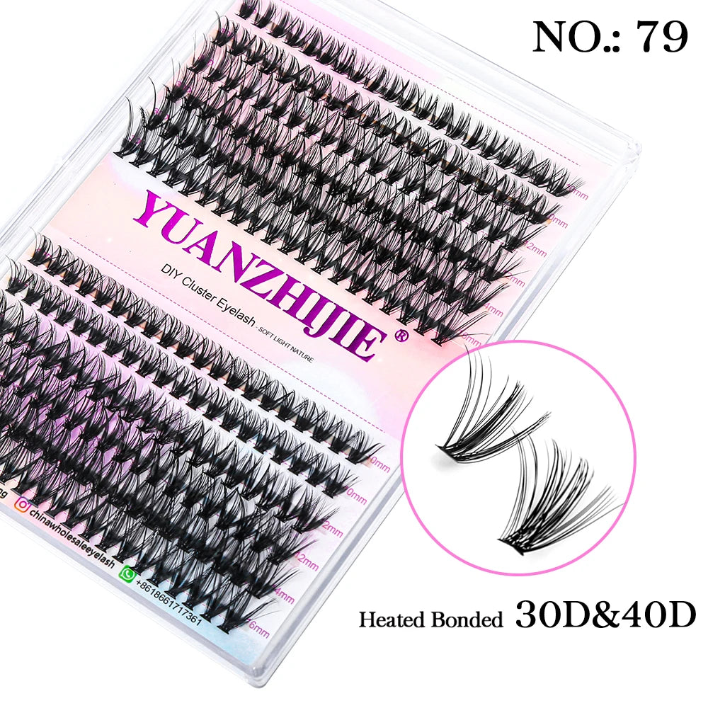 YUANZHIJIE 144pcs/case 100% Handmade DIY Lashes Extension 8-16mm Mix Length Eyelashes  Segmented Eyelashes Bundle Lash  DailyAlertDeals 79 (30D and 40D) D 0.07mm | MIX | CHINA