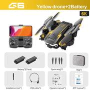 KOHR New G6 Aerial Drone 8K S6 HD Camera GPS Obstacle Avoidance Q6 RC Helicopter FPV WIFI Professional Foldable Quadcopter Toy 0 DailyAlertDeals Yellow-6K-DualC-2B  