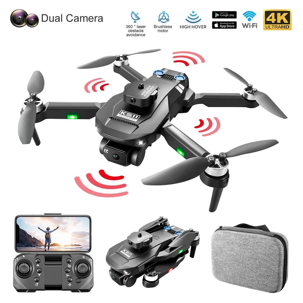 New LS KS11 Mini Drone 4K Professional 8K Dual Camera Obstacle Avoidance Optical Flow Positioning Brushless RC Dron Quadcopter  DailyAlertDeals   