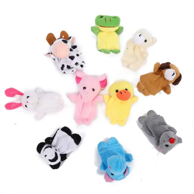 10 Pcs Cartoon Hand Doll Finger Puppet Baby Children Story Early Education Soothing Doll Plush Toy  DailyAlertDeals   