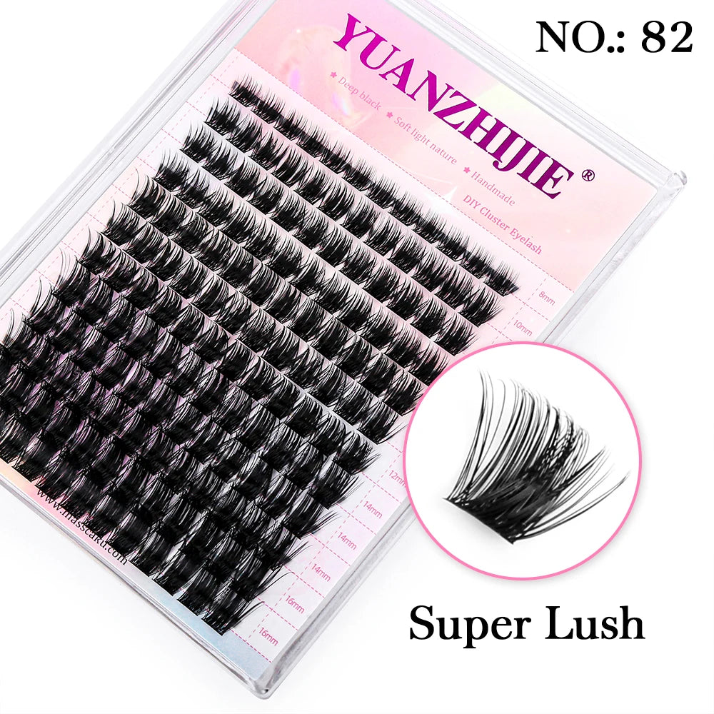 YUANZHIJIE 144pcs/case 100% Handmade DIY Lashes Extension 8-16mm Mix Length Eyelashes  Segmented Eyelashes Bundle Lash  DailyAlertDeals 82 C 0.07mm | MIX | CHINA