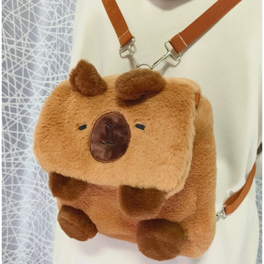 Capybara Plush Backpack Kawaii Fashion Plushie Doll Fur Bag Children's Bag Shoulder Bag Mini Knapsack Bags Gifts For Girlfriend  DailyAlertDeals CPBLA New Backpack One size 